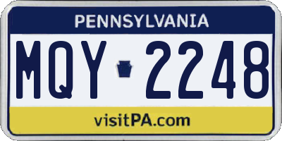 PA license plate MQY2248