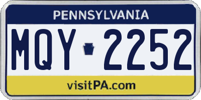 PA license plate MQY2252