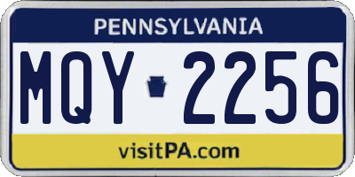 PA license plate MQY2256