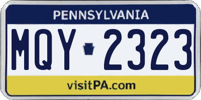 PA license plate MQY2323