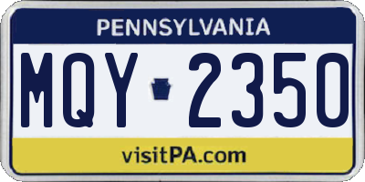 PA license plate MQY2350