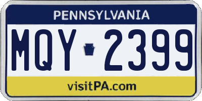 PA license plate MQY2399