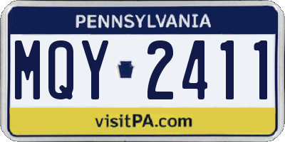 PA license plate MQY2411
