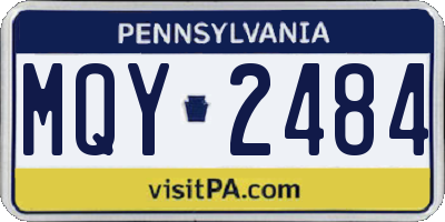 PA license plate MQY2484