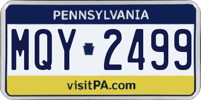 PA license plate MQY2499