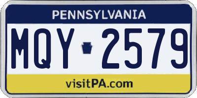 PA license plate MQY2579