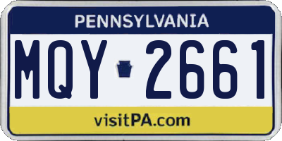 PA license plate MQY2661
