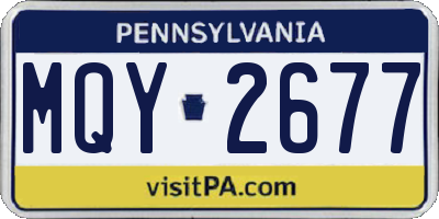 PA license plate MQY2677