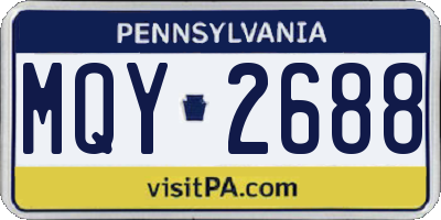 PA license plate MQY2688