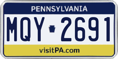 PA license plate MQY2691