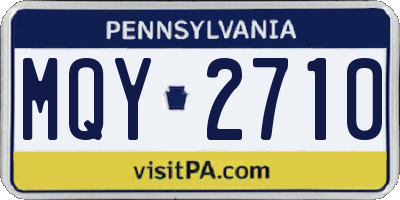 PA license plate MQY2710