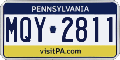 PA license plate MQY2811