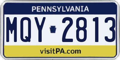 PA license plate MQY2813