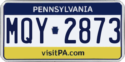 PA license plate MQY2873