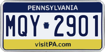 PA license plate MQY2901