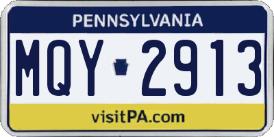 PA license plate MQY2913