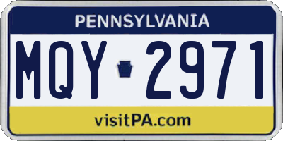 PA license plate MQY2971