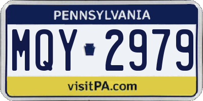 PA license plate MQY2979