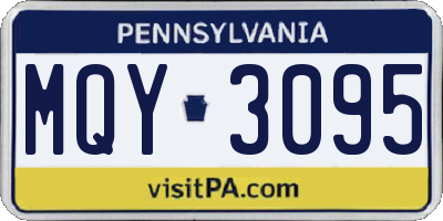 PA license plate MQY3095