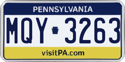 PA license plate MQY3263