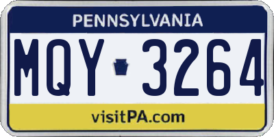 PA license plate MQY3264