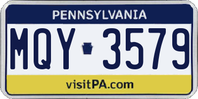 PA license plate MQY3579
