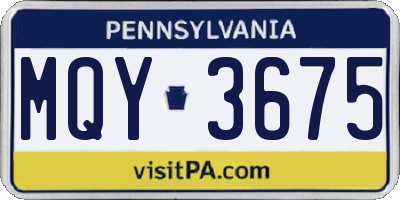 PA license plate MQY3675