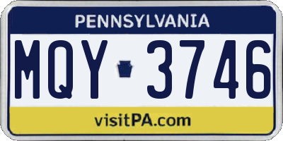 PA license plate MQY3746