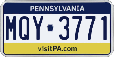 PA license plate MQY3771