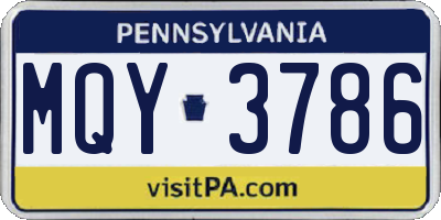 PA license plate MQY3786