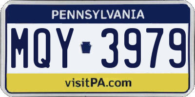 PA license plate MQY3979