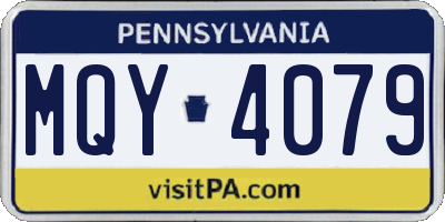 PA license plate MQY4079