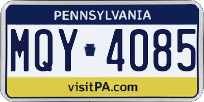 PA license plate MQY4085