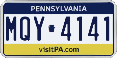 PA license plate MQY4141