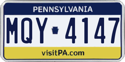 PA license plate MQY4147