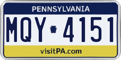PA license plate MQY4151