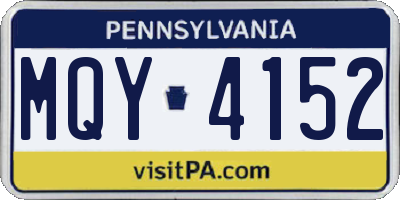 PA license plate MQY4152
