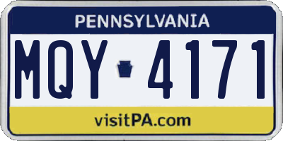 PA license plate MQY4171