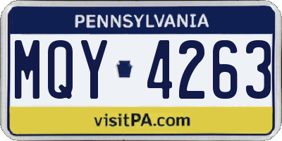 PA license plate MQY4263