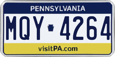PA license plate MQY4264