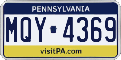 PA license plate MQY4369