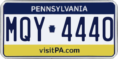 PA license plate MQY4440