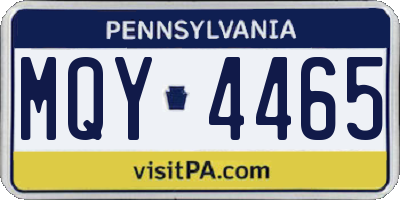 PA license plate MQY4465