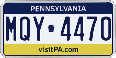PA license plate MQY4470