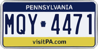PA license plate MQY4471