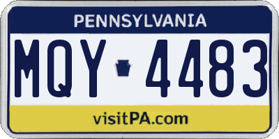 PA license plate MQY4483