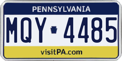 PA license plate MQY4485