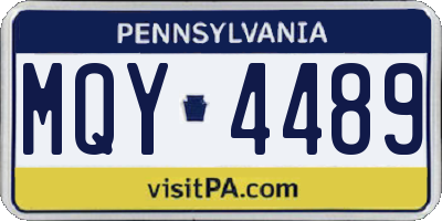 PA license plate MQY4489