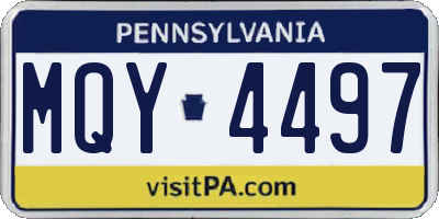 PA license plate MQY4497