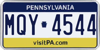 PA license plate MQY4544